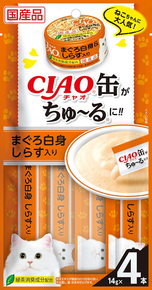 【CIAO】缶ちゅ～る まぐろ白身 しらす入