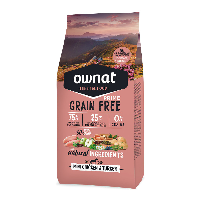 <キャンペーン対象商品>【ownat(オーナット)】犬用)グレインフリー プライム 小粒 チキン&ターキー【EC販売禁止商品】