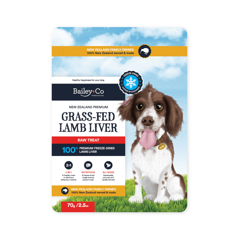【Bailey+Co】フリーズドライ 牧草飼育ラムレバー 犬用(取寄)