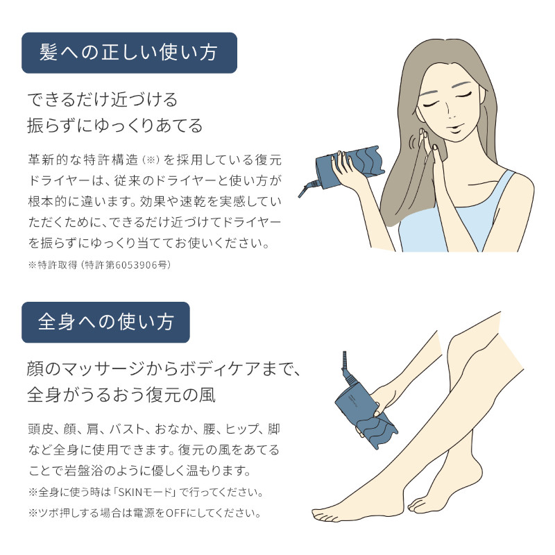 復元ドライヤーミニアルファ 使い方2