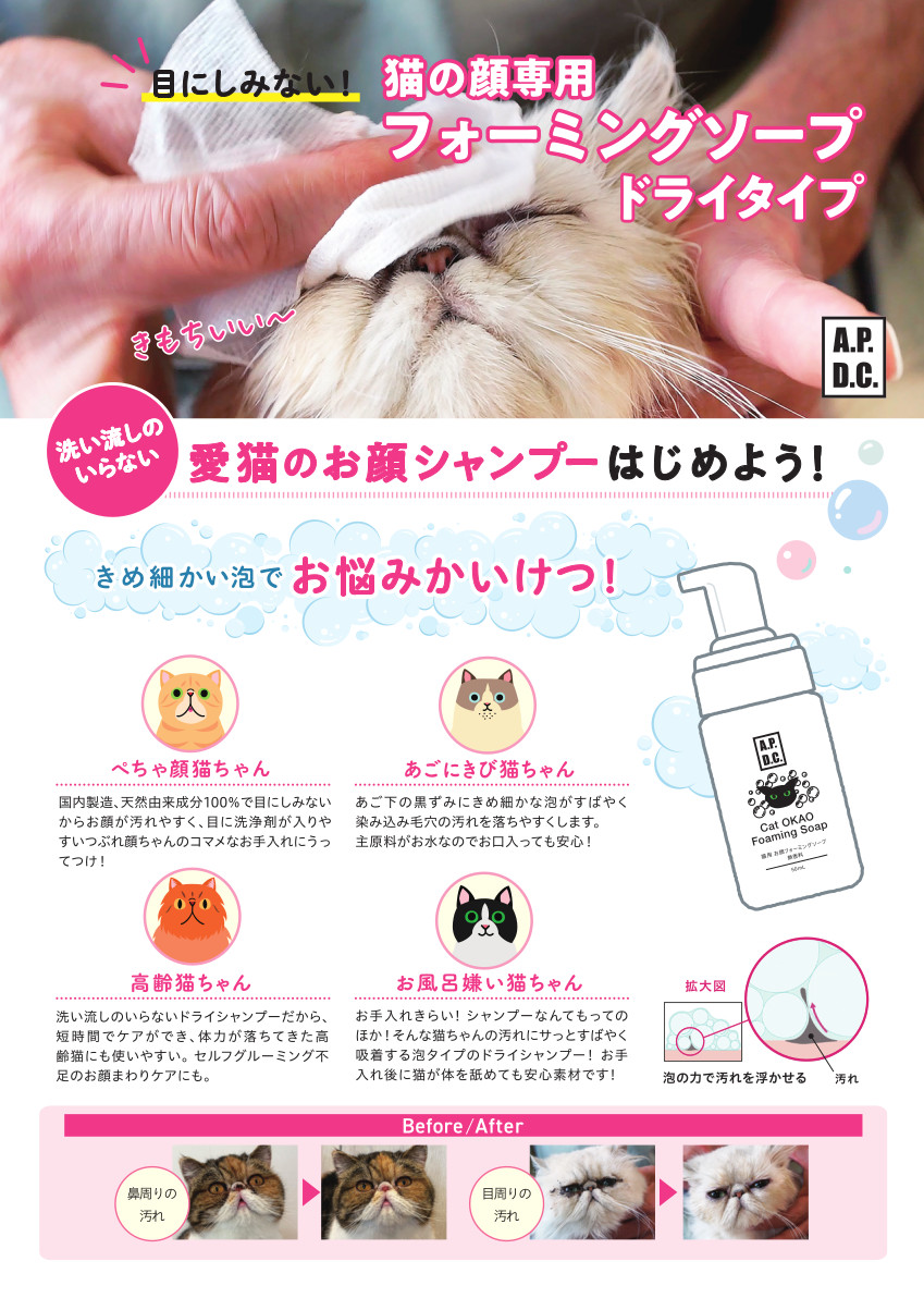 猫用 お顔フォーミングソープ チラシ