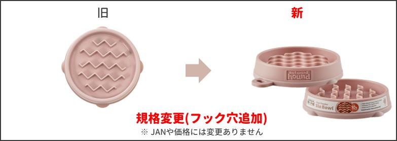 ファン&スロウフィーダーボウルピンク新旧比較