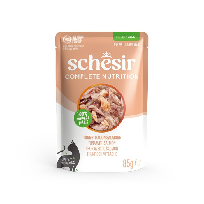 <キャンペーン対象商品>【Schesir】キャット パウチ ツナwithサーモン
