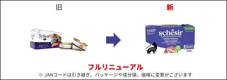 シシアキャット ツナ&ビーフ マルチパック新旧比較