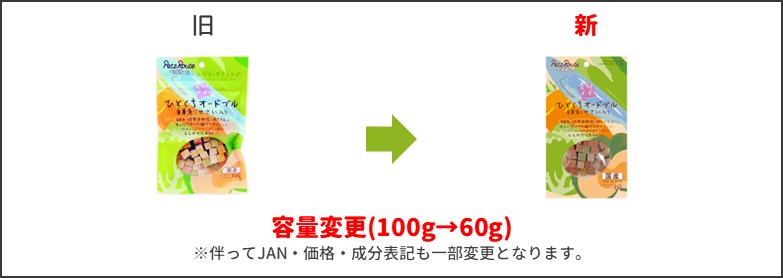 ひとくちオードブル 白身魚にやさい入新旧比較