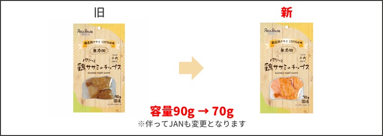 パリッと鶏ササミのチップスリニューアル