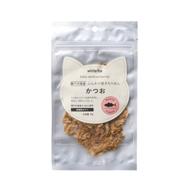 【whitefox】瀬戸内海産ふんわり焼きちりめん かつお【愛猫用】【EC販売禁止、輸出禁止、定価販売厳守】(予約商品)