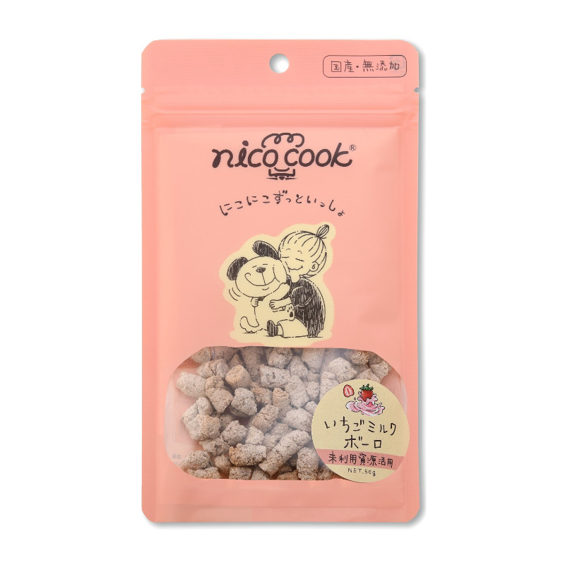 【nico cook】国産いちごミルクボーロ 犬用【Amazon販売不可】(取寄)