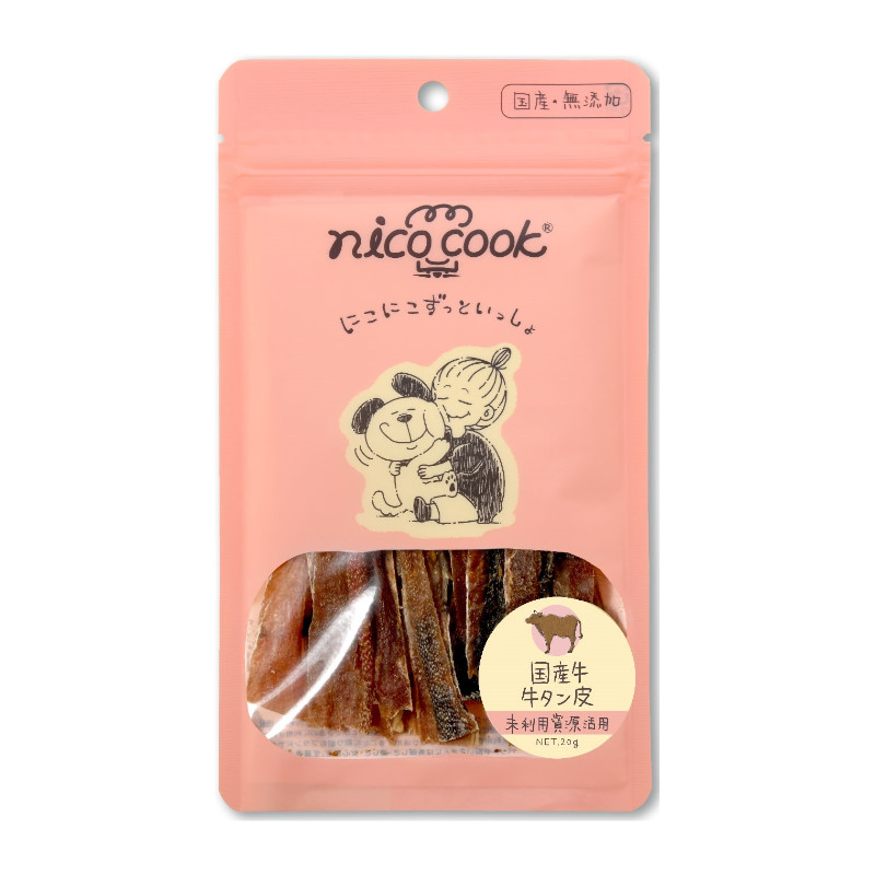 【nico cook】国産牛 牛タン皮 犬用【Amazon販売不可】(取寄)