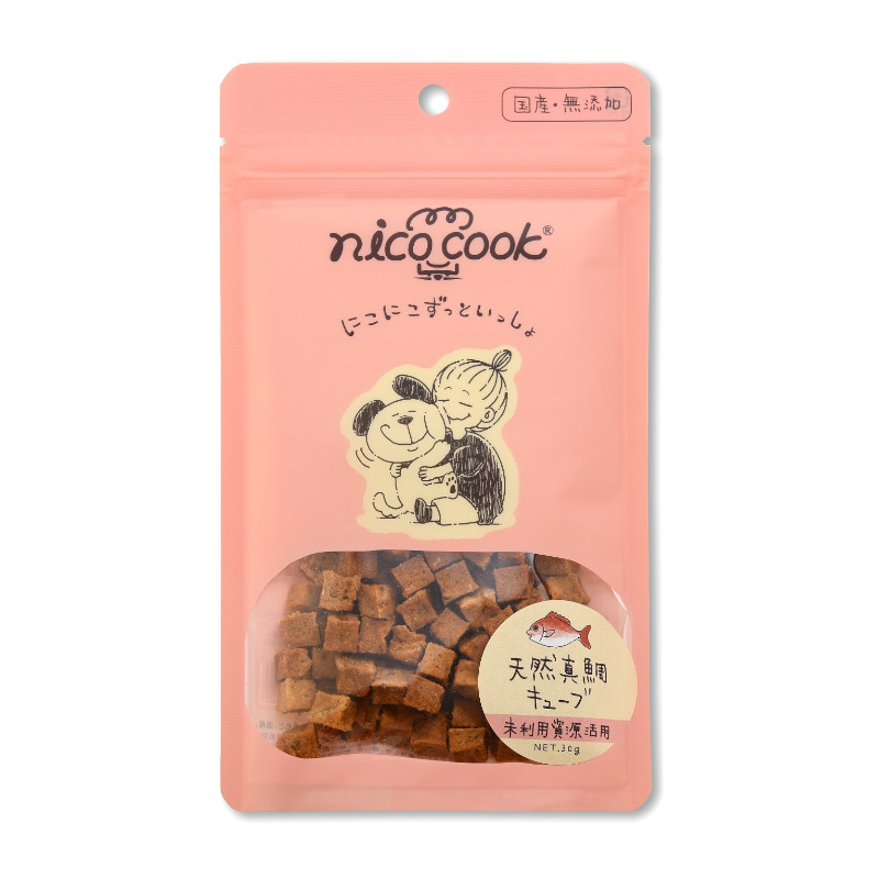 【nico cook】国産天然真鯛キューブ 犬猫兼用【Amazon販売不可】(取寄)