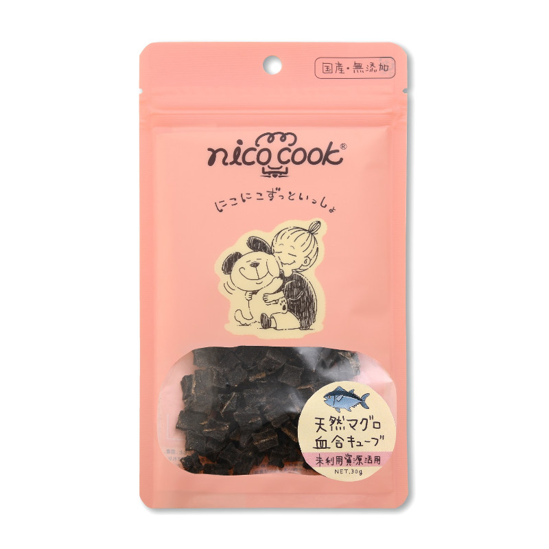 【nico cook】国産天然鮪 血合キューブ 犬猫兼用【Amazon販売不可】(取寄)
