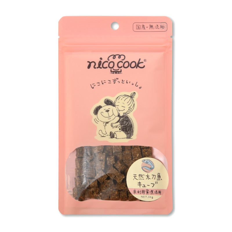 【nico cook】国産天然太刀魚キューブ 犬猫兼用【Amazon販売不可】(取寄)