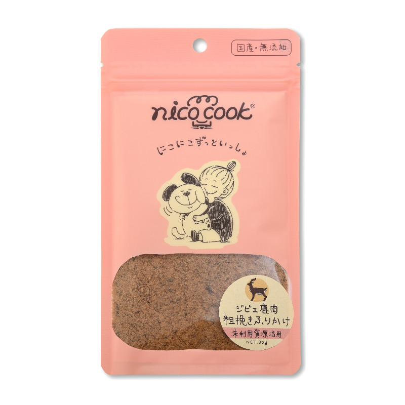 【nico cook】国産ジビエ鹿肉粗挽きふりかけ 犬猫兼用【Amazon販売不可】(取寄)