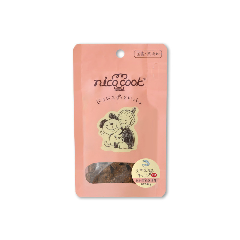 【nico cook】国産天然太刀魚キューブ ミニ 犬猫兼用【Amazon販売不可】(取寄)