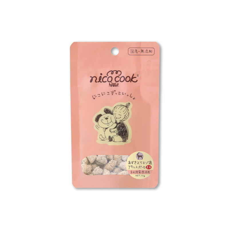 【nico cook】あずき入りエゾ鹿アキレスボーロ ミニ 犬猫兼用【Amazon販売不可】(取寄)