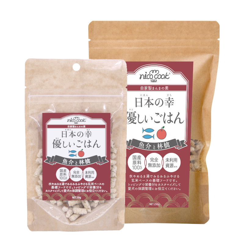 【nico cook】日本の幸 優しいごはん 魚介と林檎(犬用一般食)【Amazon販売不可】(取寄)