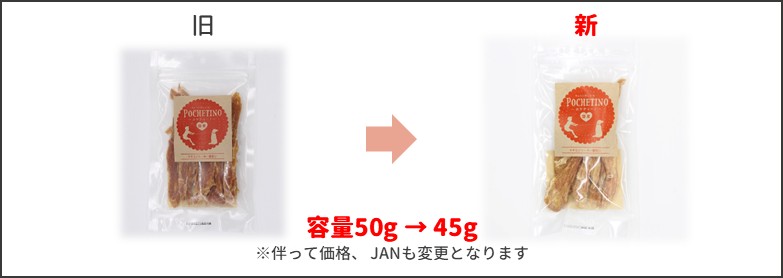 ササミジャーキー新旧比較