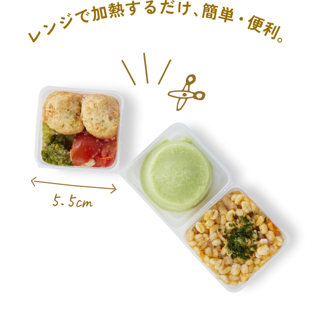 レンジで加熱するだけ、簡単・便利